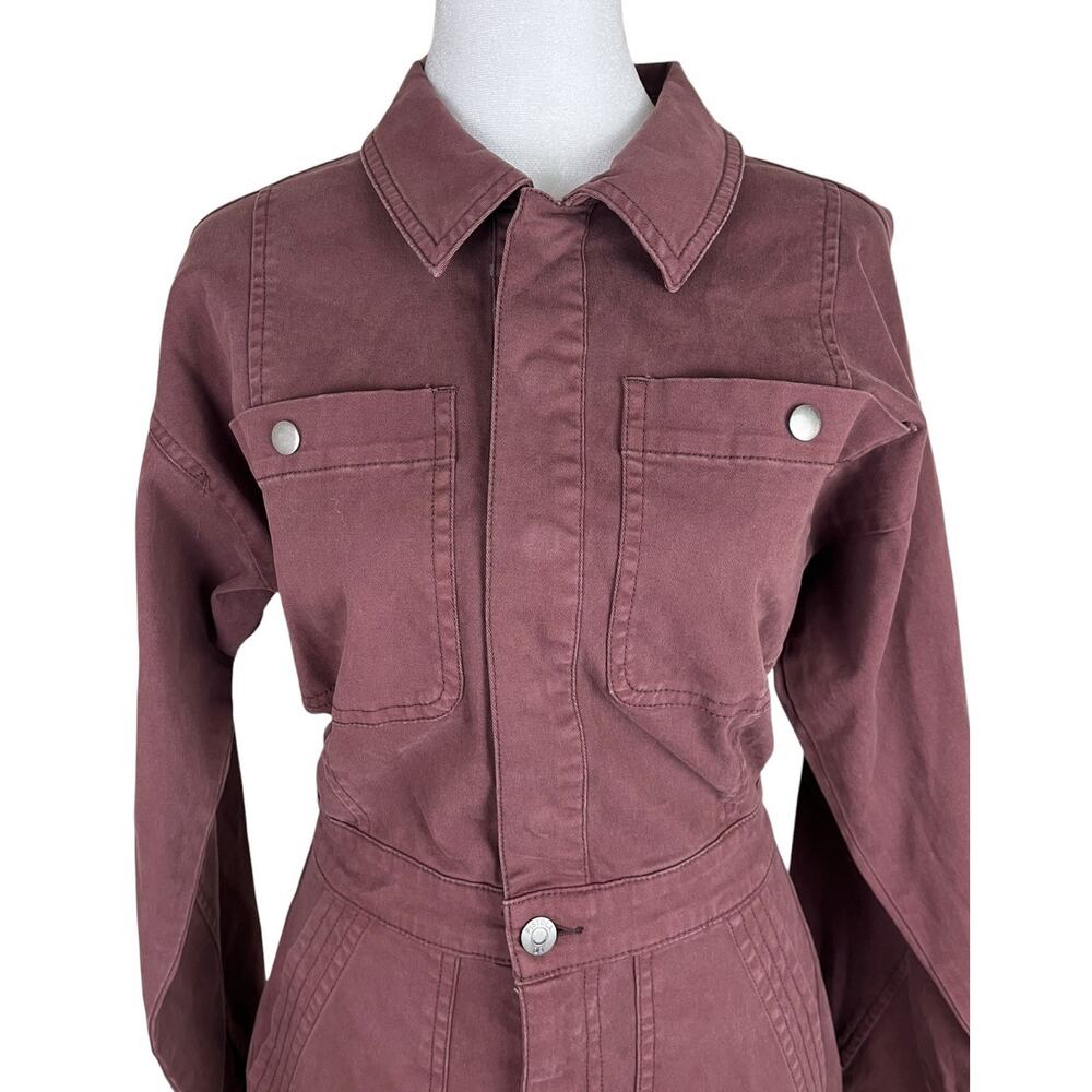 Pistola Mini Denim Dress Mauve Long Sleeve Structured Urban Utility Sz Small NWT - Picture 7 of 9